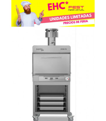 HORNO DE CARBÓN PUJADAS OVEN 90 con mesa bandejera OFERTA EHC FEST