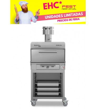 HORNO DE CARBÓN PUJADAS OVEN 50 con mueble bandejero OFERTA EHC FEST