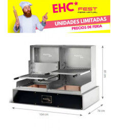 PARRILLA VASCA de sobremesa PUJADAS GRILL LITE con 2 leñeros OFERTA EHC FEST