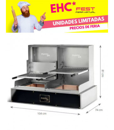 PARRILLA VASCA de sobremesa PUJADAS GRILL LITE con 2 leñeros OFERTA EHC FEST