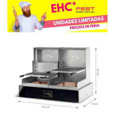 PARRILLA VASCA de sobremesa PUJADAS GRILL LITE con 1 leñeros OFERTA EHC FEST